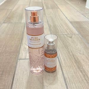 Bath And Body Works New Scent: Pure Wonder. 8 and 2.5 oz bottles.